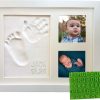 Ultimate Baby Hand & Footprint Kit - Wood Frame, Baby-Safe Clay, & Stencil for Perosnalized Registry, Baby Shower, New Mom, Birthday & Newborn Gift!