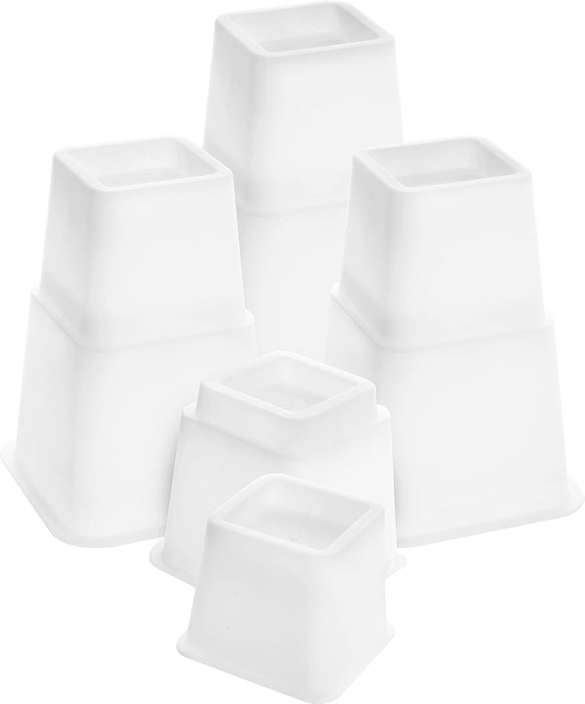 Table Riser With Pvc Utopia Bedding 8 Piece Adjustable Furniture Risers (4 High & 4 Short ...