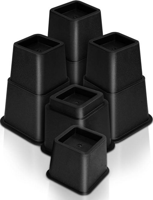 Utopia Bedding 8 Piece Adjustable Furniture Risers (4 High & 4 Short) - Heavy Duty Riser with Strong Space saving - Bed Riser, Table Riser, Chair or Sofa Riser (3, 5 or 8 Inch)...