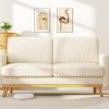 Vesgantti 172cm Loveseat Sofa Beige, Comfy Corduroy Couch with Spring Cushion, 2 Seater Sofa with Solid Wood, Sofa Couch with Deep Seat, Sofa for Bedroom, Loveseat for Living...