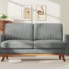 Vesgantti 172cm Loveseat Sofa Dark Grey, Comfy Corduroy Couch with Spring Cushion, 2 Seater Sofa with Solid Wood, Sofa Couch with Deep Seat, Sofa for Bedroom, Loveseat for...