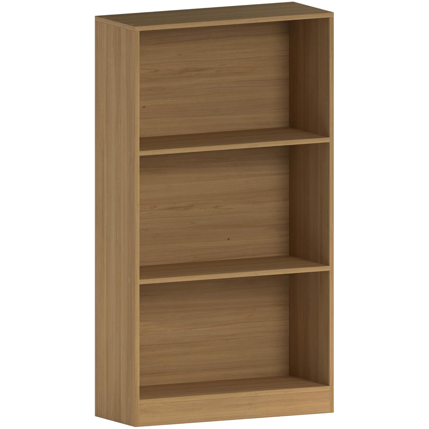 Vida Designs Cambridge 3 Tier Medium Bookcase, Oak Wooden Shelving Display Storage Unit Office Living Room Furniture