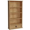 Vida Designs Corona Bookcase, 1 Drawer, Blu-ray/CD Rack, Solid Pine Wood
