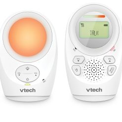 VTech DM1211 Audio Baby Monitor, Long range,Baby monitor with 2-way talk, Noise Level Display, Temperature Sensor, Soothing Sounds, Parent Unit Belt Clip