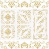 WANDIC 3 Pcs Rub on Transfer Stickers Golden Retro Border Decals European Style Stickers for DIY Scrapbooking Photo Albums Furnitures