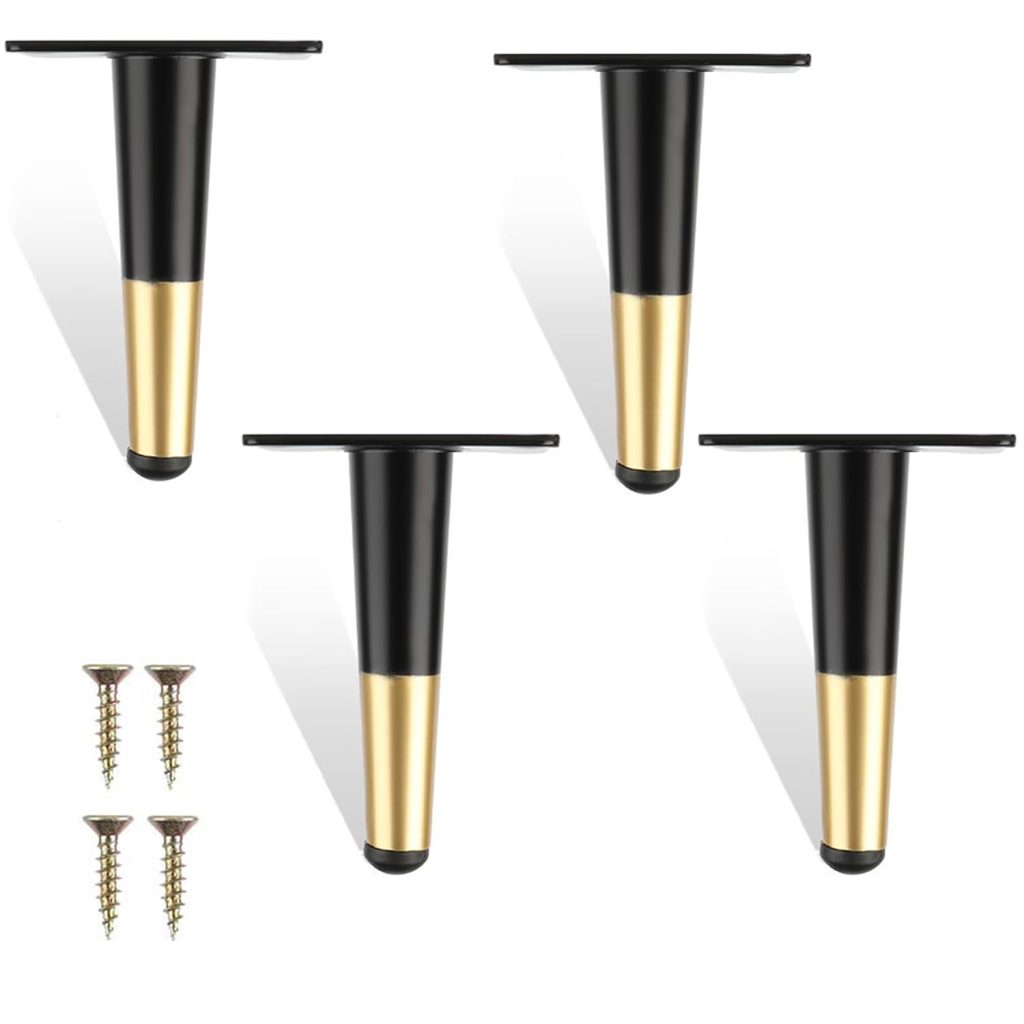 WANGCL 4 inch / 10cm Furniture Legs Set of 4, Modern Metal Sofa Legs ...