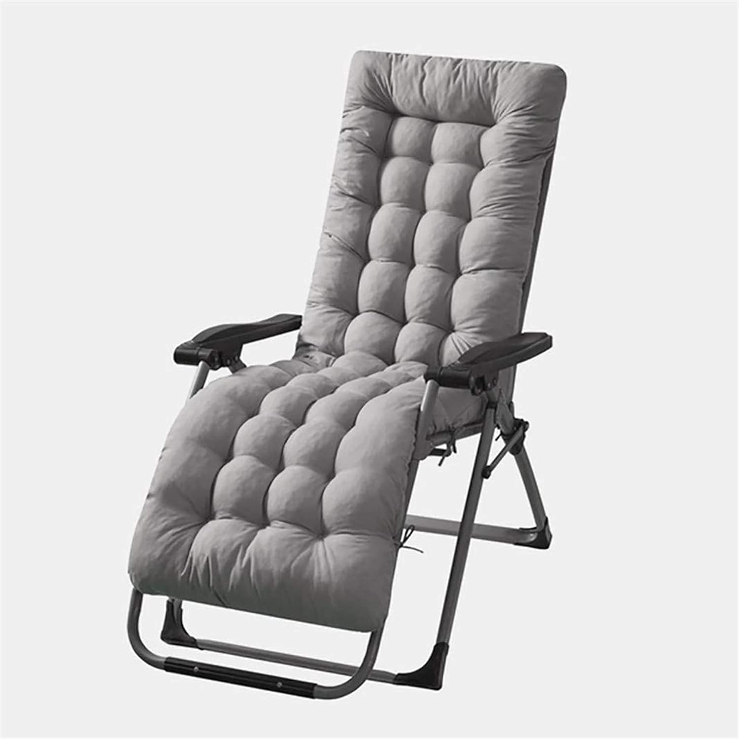Wangle Sun Lounger High Back Rocking Chair Replacement Sunbed Garden Patio Lounge Outdoor Reclining Cushion, Grey