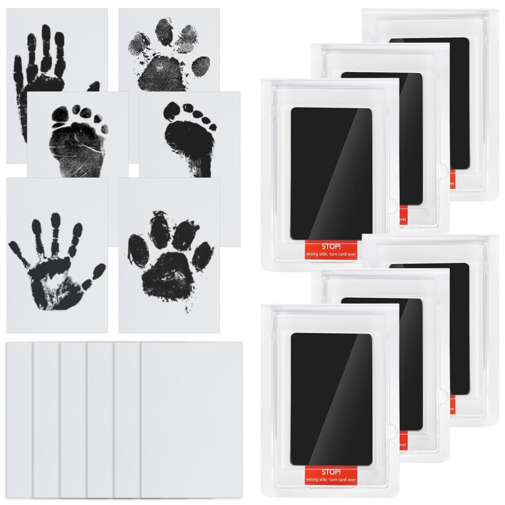 Small Hand Print Ink WHEELIO Baby Handprint and Footprint Kit, 6 Baby Handprint Ink Pads ...