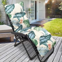 widesmile Waterproof Sun Lounger Cushion Only Replacement Lounger Cushions Pad for Sunloungers 100% Cotton Thick 167x53x10 cm Outdoor Garden Rattan Recliner Relaxer Chair...
