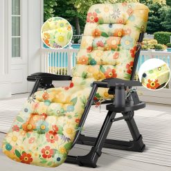 widesmile Waterproof Sun Lounger Cushion Only Replacement Lounger Cushions Pad for Sunloungers 100% Cotton Thick 167x53x10 cm Outdoor Garden Rattan Recliner Relaxer Chair...