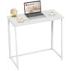 WOHOMO Folding Desk, Small Writing Desk, Space-Saving Foldable Laptop Table Writing Workstation for Home Office, Easy Assembly, White