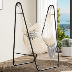 YITAHOME Hammock with Stand, Max. load 150 kg, Hammock Stand with Hanging Swing, 132x90x160 cm, Sturdy Steel Frame, Swing Chair with 2 Hooks and 1 Side Pocket for Patio, Balcony...