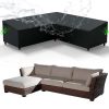 Zdada V-Shape Garden Furniture Covers Waterproof, 255x255x87CM Outdoor Rattan Furniture Covers Windproof, Heavy Duty 600D Oxford Fabric Corner Sofa Cover, Patio Furniture Covers...