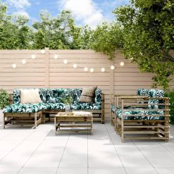 ZEYUAN 3185842 7-Piece Garden Lounge Set with Cushions Impregnated Pine Wood Lounge Garden Furniture Set Patio Garden Lounge Furniture Set Patio Garden Lounge Furniture Set