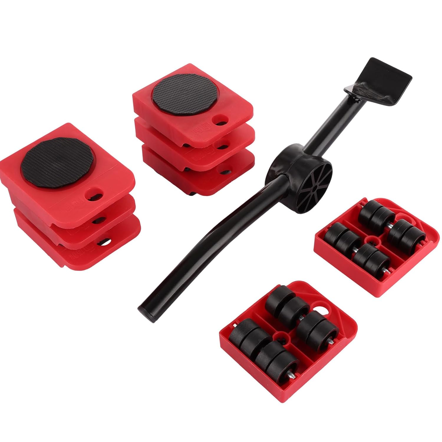 ZOFUN Heavy Duty Furniture Movers Set, 34.5 x 10 cm Furniture Lifter Crowbar with 8 Pcs 8 x 10.5 cm Furniture Moving Wheels, Easy and Safe Appliance Sliders for Effortlessly...