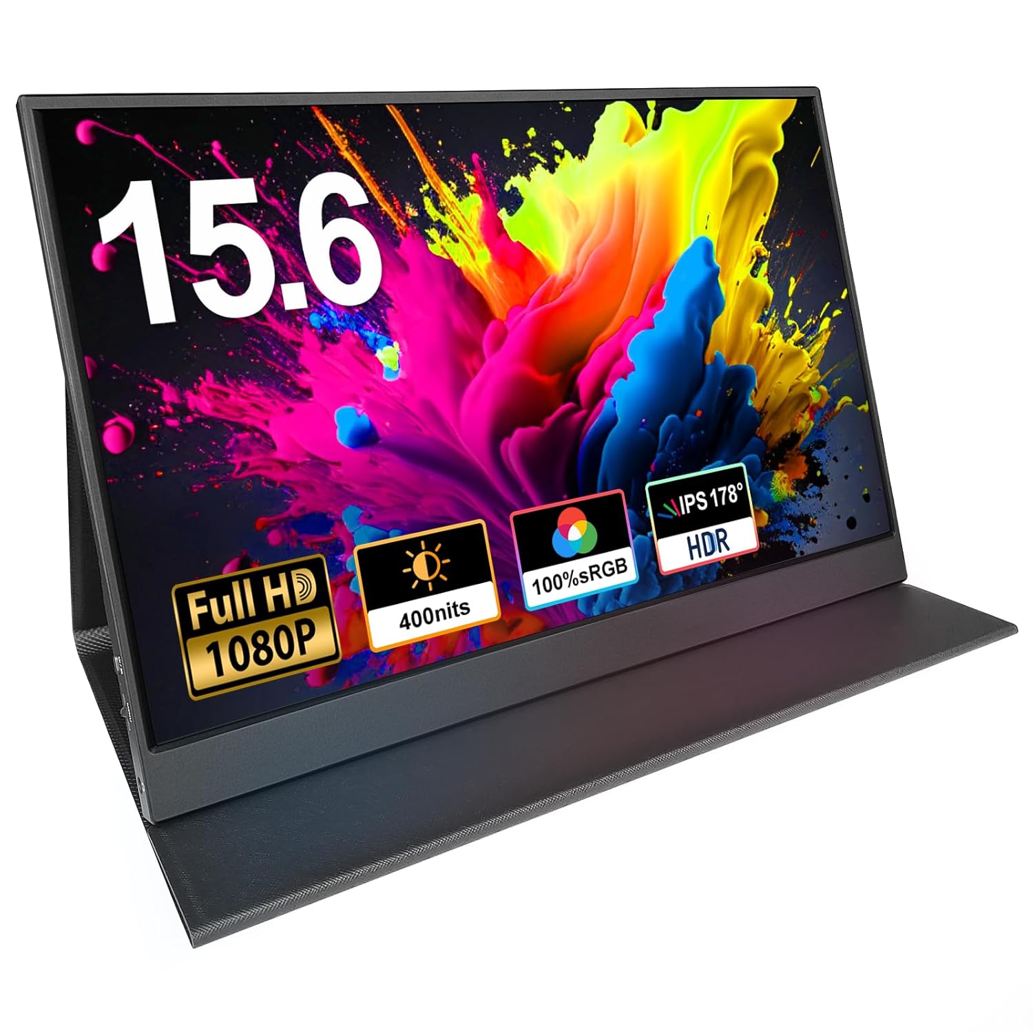 15.6 inch Portable Screen Monitor,100% sRGB 1080P USB Type-C HDMI ...