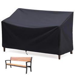 210D Outdoor Bench Cover, Waterproof Outdoor Patio Furniture Cover for 3 Seater Bench, Durable Oxford Fabric Cover for Garden Sofa, 64"