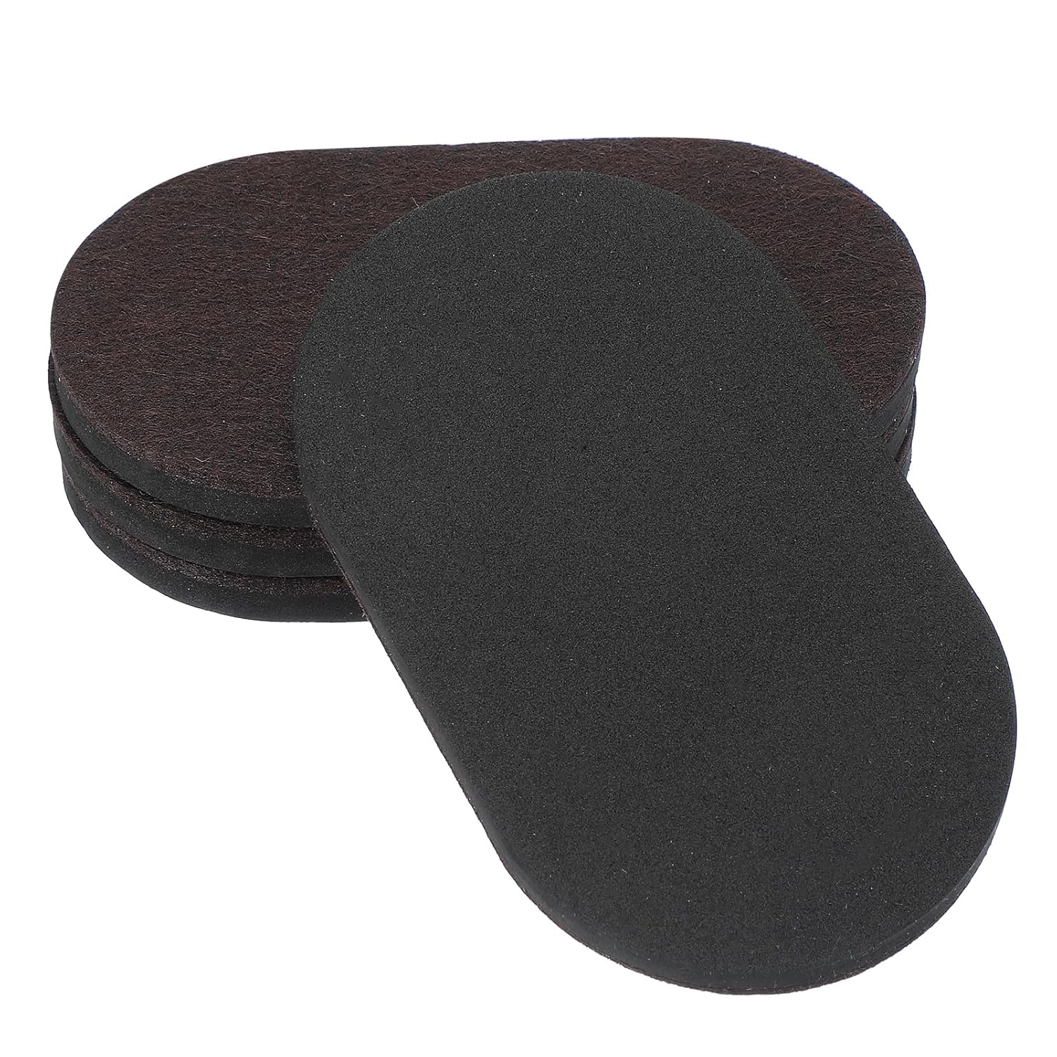 3 1/2" Furniture Sliders, 4 Pcs Reusable Furniture Sliders for Hardwood Floors, Oval Sliders for Moving Furniture on Carpet, Easily Move Appliances, Beds, Sofas, Wardrobes, Brown