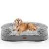 3.7 inch Thickened Orthopedic Dog Beds for Extra Large Dogs, Supportive Dog Sofa Bed with 28D Egg-Crate Foam, Removable Washable Cover, Waterproof Lining, Half-Round Design for...
