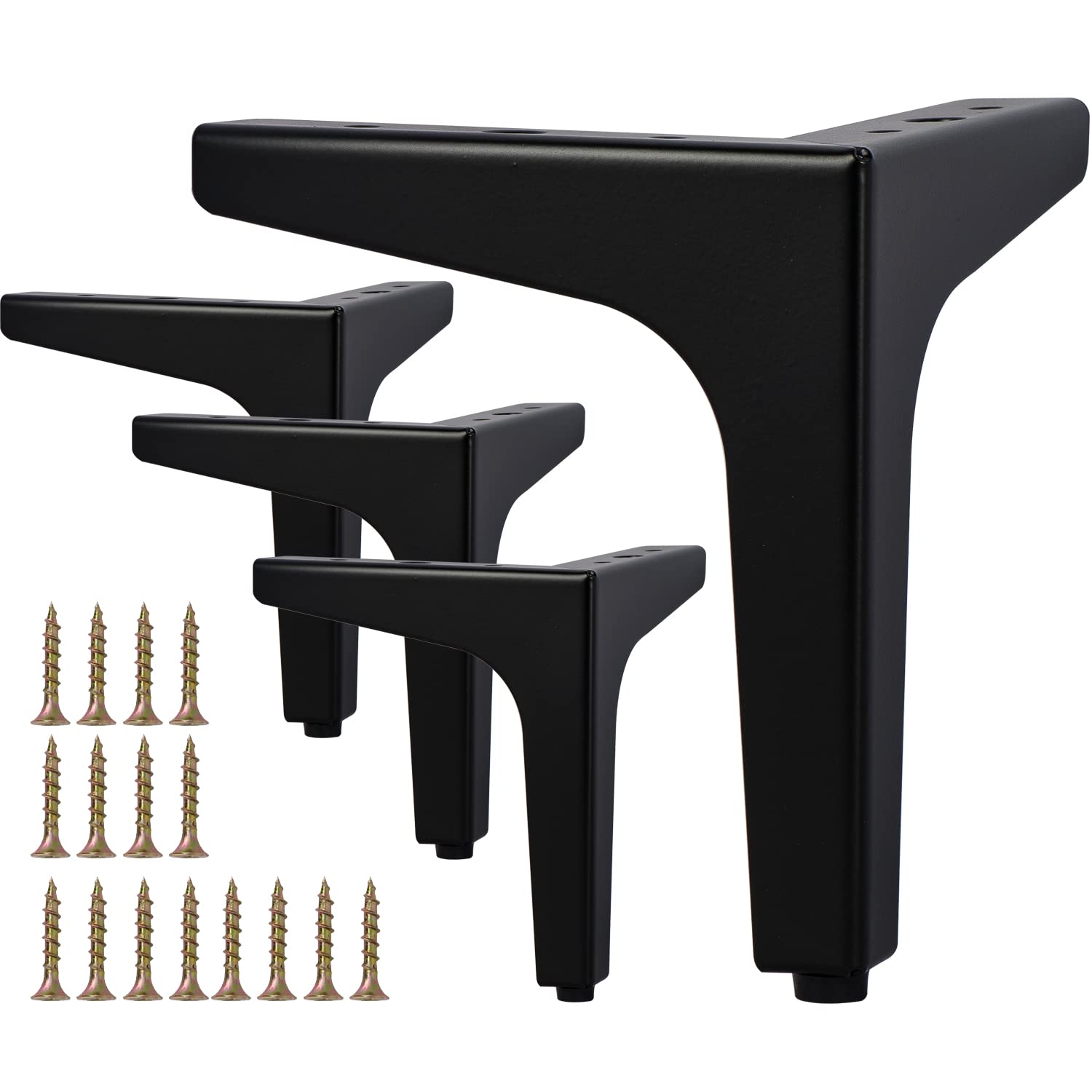 5 inch / 13cm Furniture Legs, La Vane Set of 4 Modern Metal Diamond Triangle Furniture Feet DIY Replacement Black for Cabinet Cupboard Sofa Couch Chair Ottoman