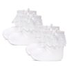 A2Z 4 Kids 3 Pack Baby Girls Infant Lace Frilly Bow Socks Cotton Comfortable For Daily Wear Newborn Socks UK Shoe Size (0-00) Months (0-0) 0-3 Months, (0-2.5) 6-12 Months,...