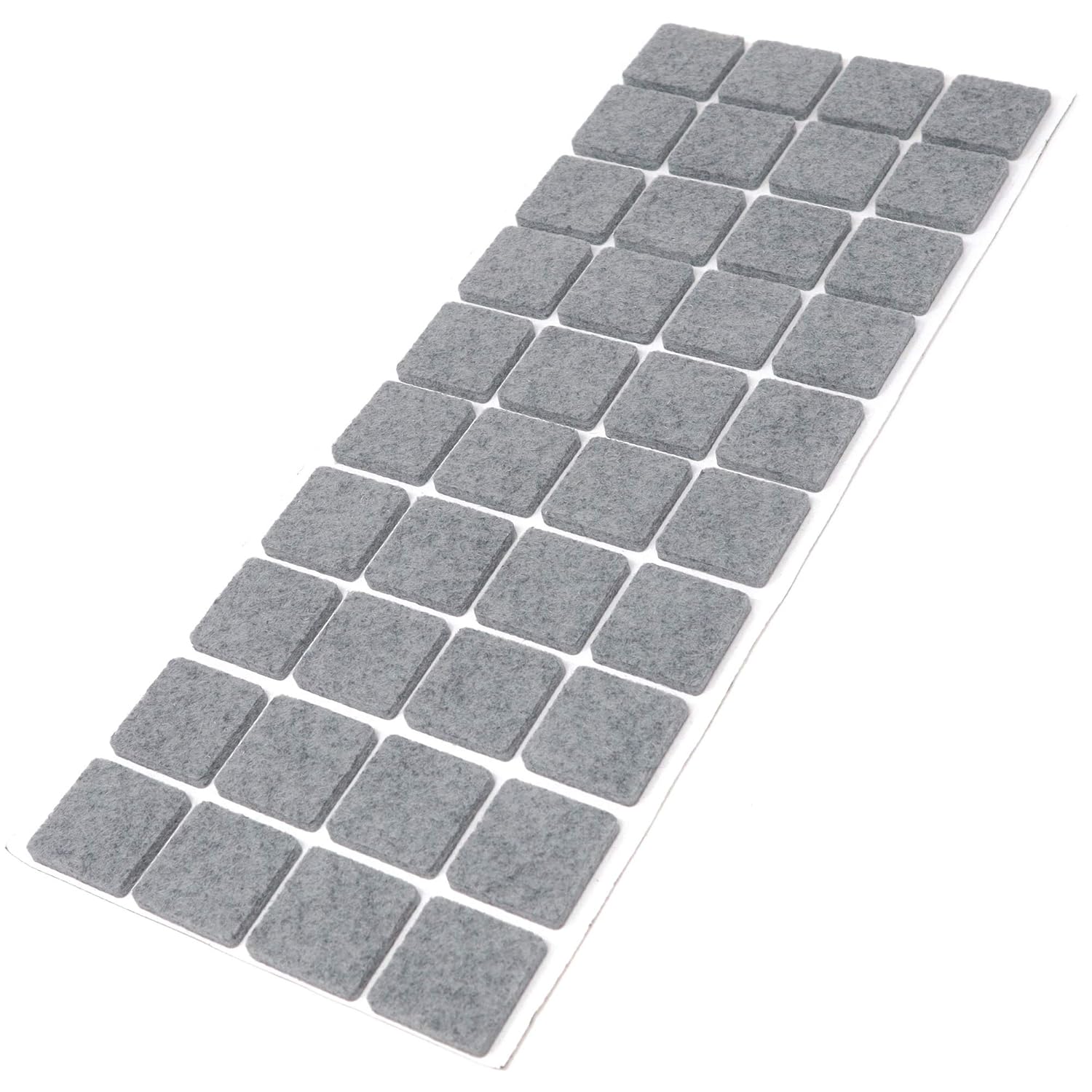 Adsamm® / 40 x self-adhesive felt pads/Grey / 0.98x0.98'' (25x25 mm) / square / 0.138'' / 3.5 mm thick stick-on furniture felt glides/Furniture & Chair Glides