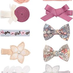 AIMIYan Baby Girl Lace Flower Bow Hair Clip Set 10 pcs