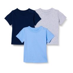 Amazon Essentials Unisex Toddlers and Babies' Short-Sleeved T-Shirts, Pack of 3