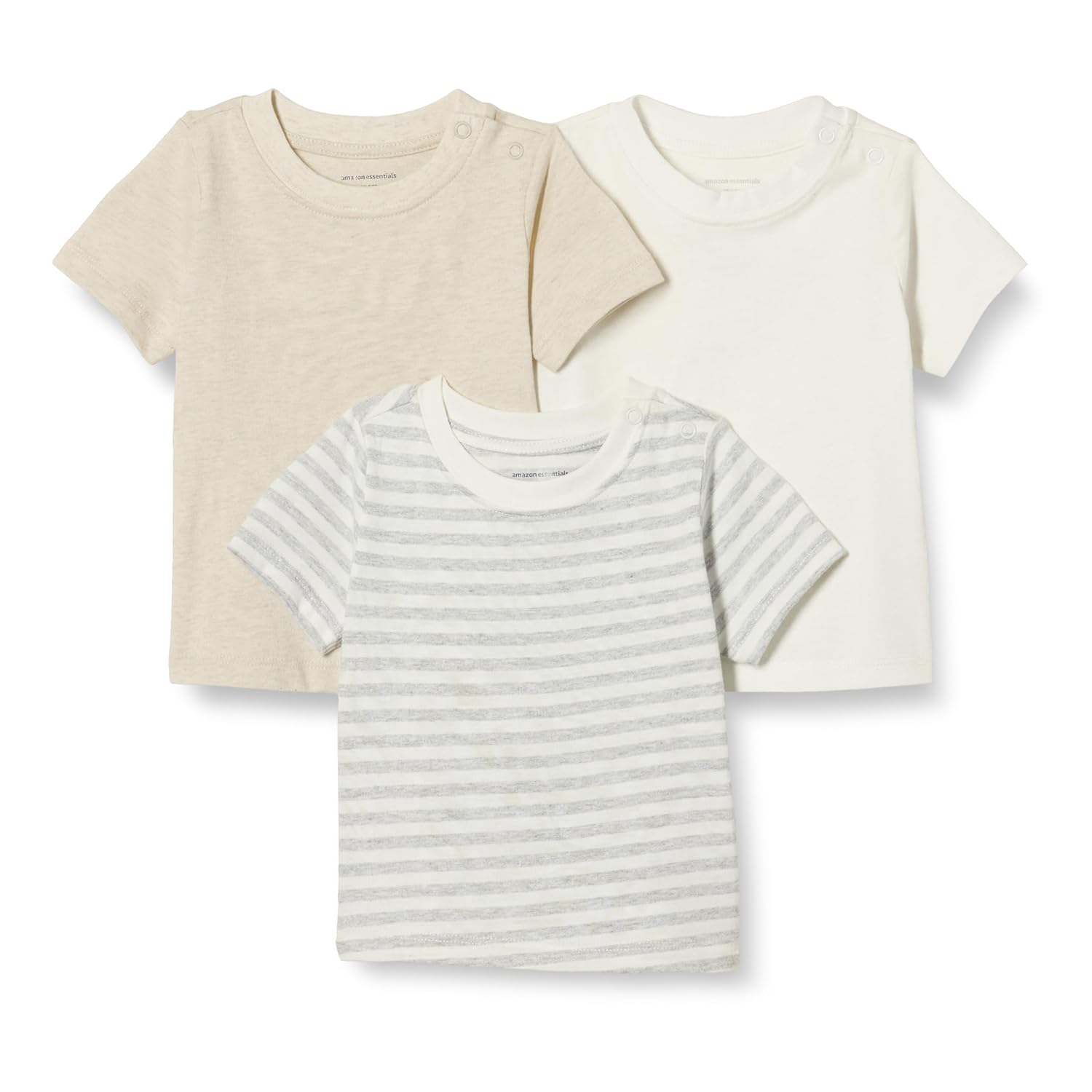Amazon Essentials Unisex Toddlers and Babies' Short-Sleeved T-Shirts, Pack of 3