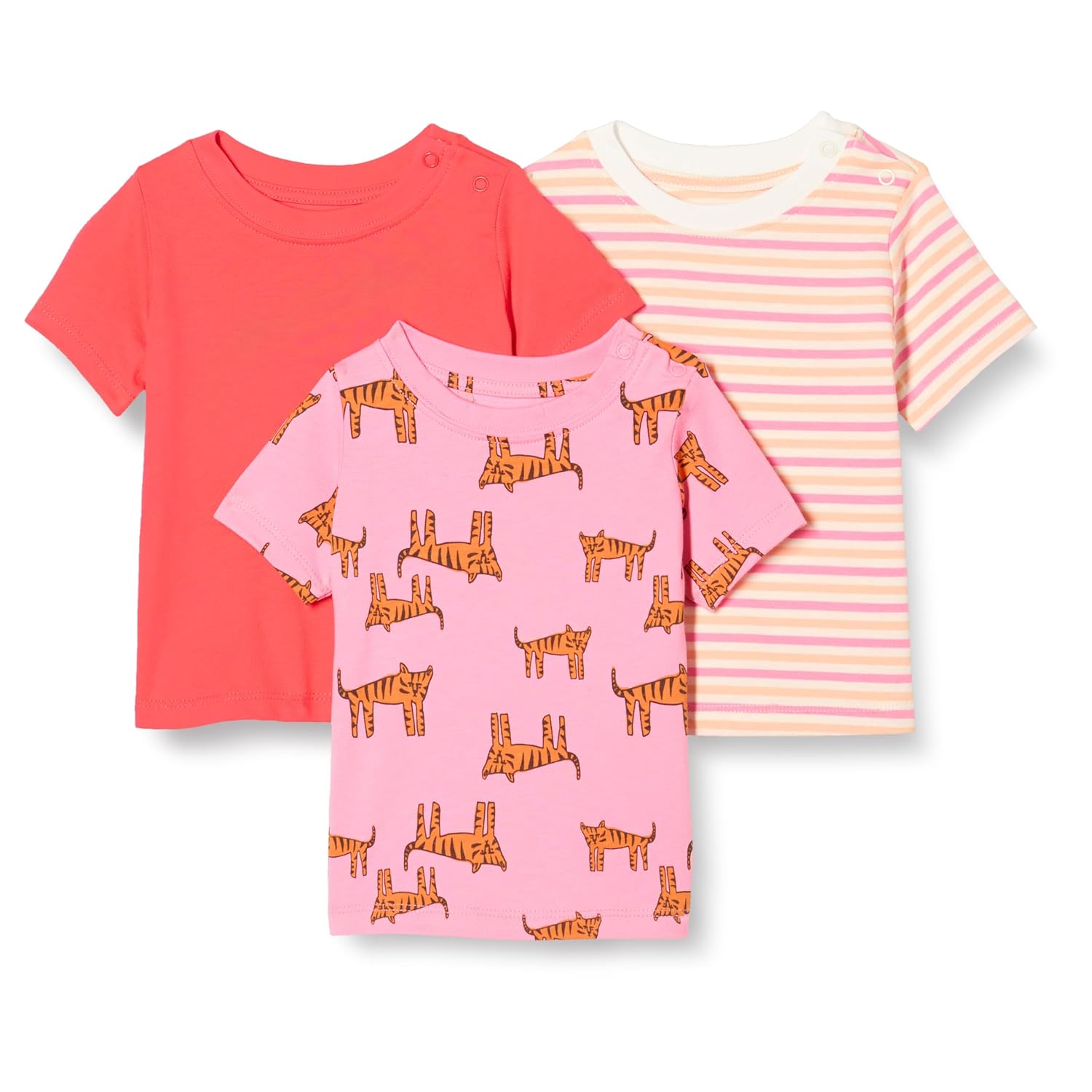Amazon Essentials Unisex Toddlers and Babies' Short-Sleeved T-Shirts, Pack of 3