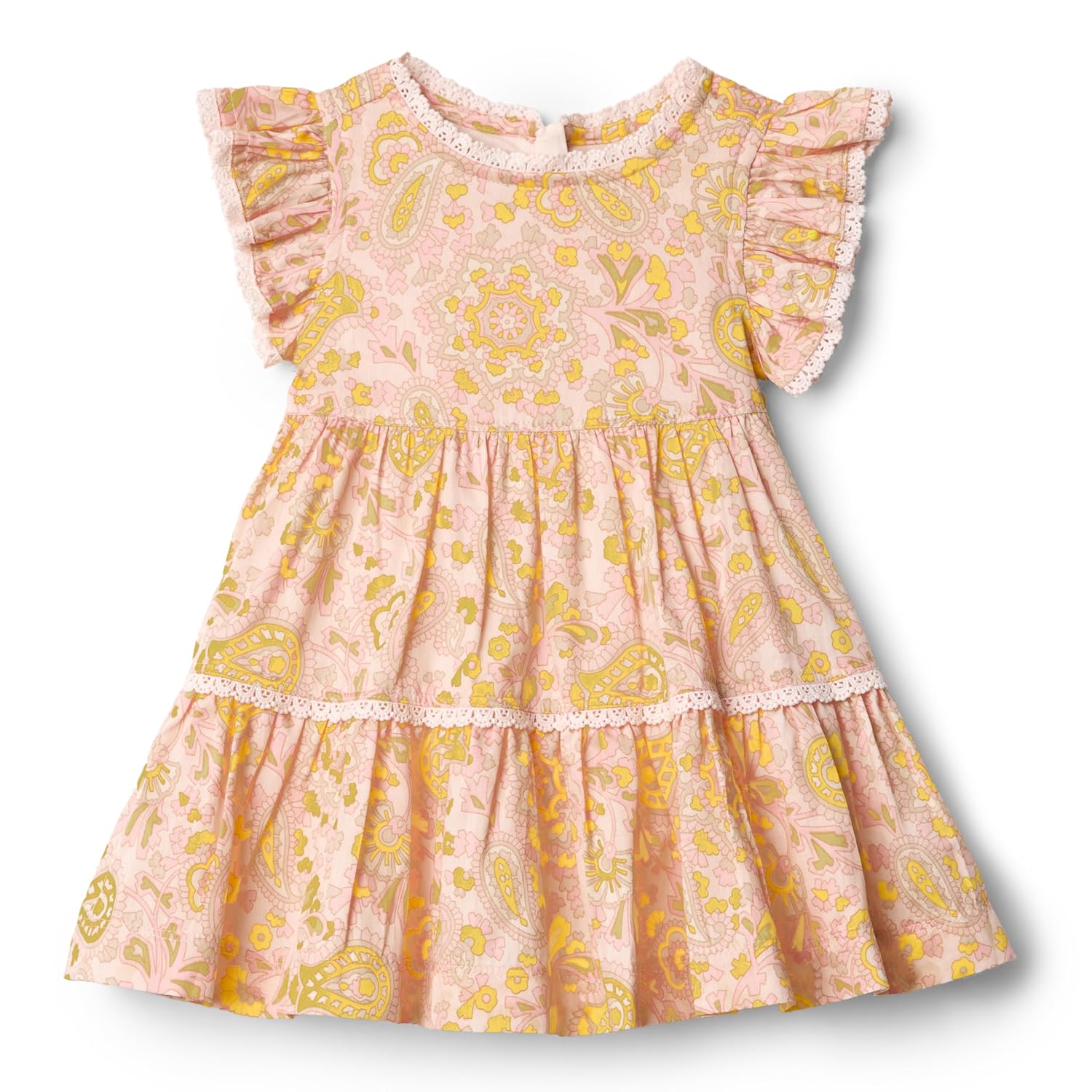 Amazon Essentials x Sofia Grainge Toddlers and Baby Girls' Woven Ruffle Sleeve Dress