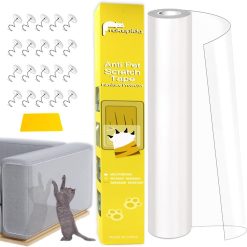 Anti Cat Scratch Furniture Protector, 45cm x 5m Sofa Protectors from Pets, Clear Door Scratch Protector from Dog Scratching, Cat Anti Scratch Tape Door Guard Cover for Dog and...