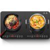 Aobosi Double Induction Hob,Induction Hobs with Black Glass Panel Body, Independent Control,Induction Cooker with 20 Temperature Setting&18 Power Levels[Upgrade],4-Hour...