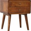 Artisan Furniture Bedside, Wood, Chestnut, 45 x 35 x 55 cm