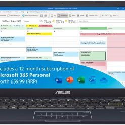ASUS VivoBook with Microsoft Office 365 L410MA 14 Inch Full HD Laptop (Intel Celeron N4020, 4 GB RAM, 64 GB eMMC, Windows 10 S) Includes 1 Year Microsoft Office Subscription, Blue
