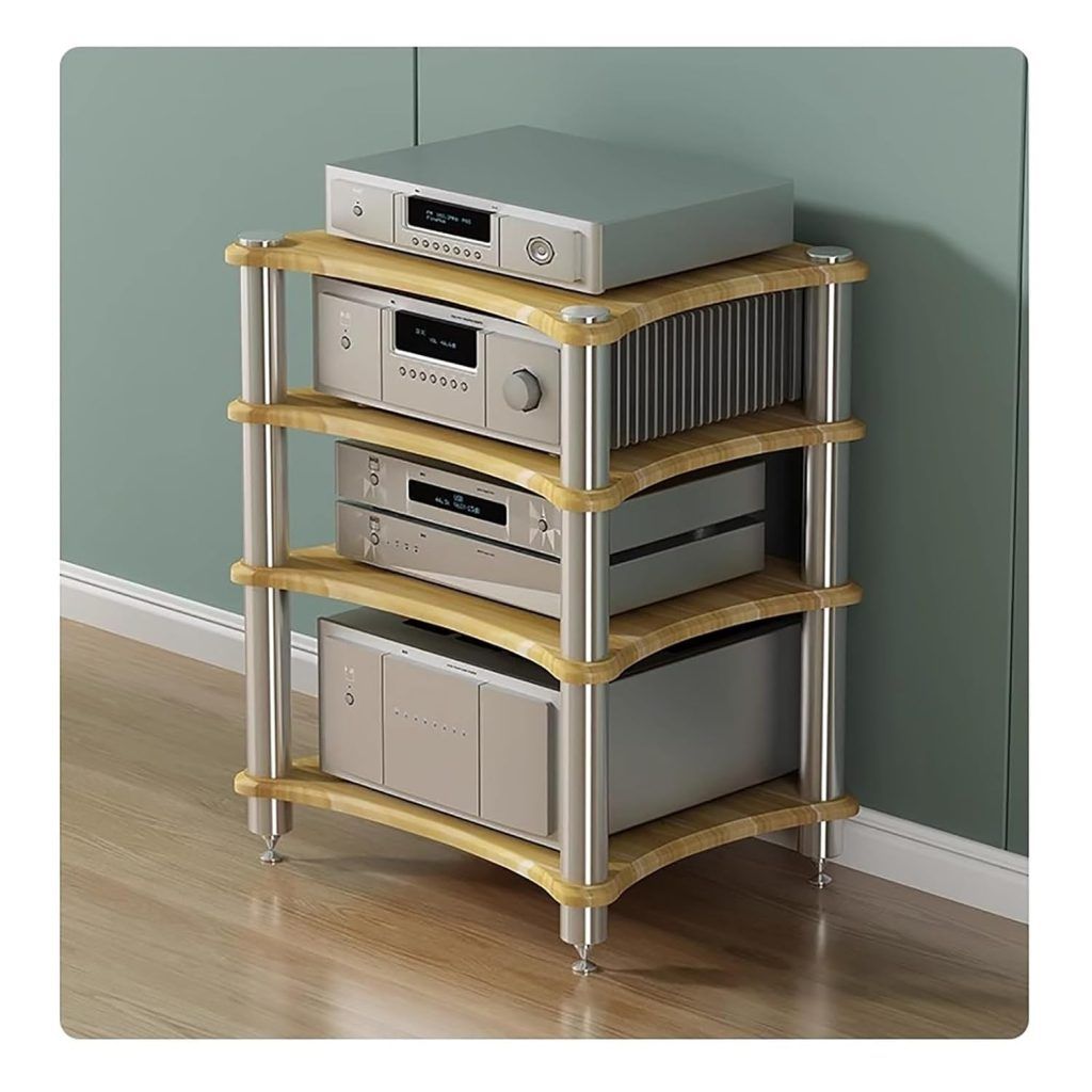 Audio Rack 4 Tier Stereo Amplifier Speaker Stand, Media Components ...