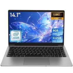 Auusda 14-Inch FHD Laptop, 8GB RAM, 512GB SSD, Celeron J4125 Processor (Up to 2.7GHz), Expandable Storage (Up to 3TB), 5G WiFi, Webcam, Mini HDMI, Lightweight & Portable