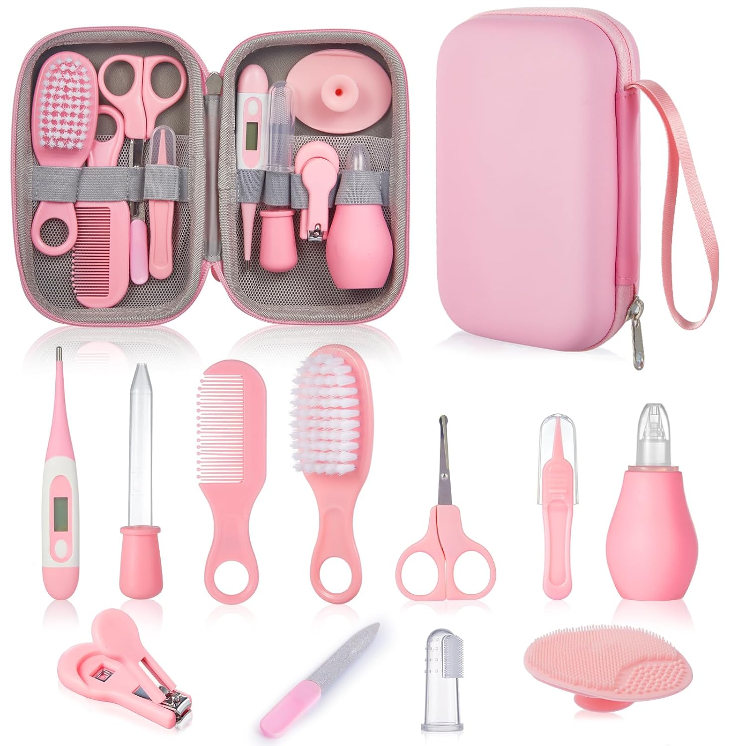 Baby Healthcare and Grooming Kit, Samton Newborn Essentials Stuff, Baby Safety Health Nursery Care Set with Nail Files Clippers, Hair Brush, Comb and More for New Born Infant...