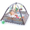 Baby Play Gym, Baby Play Mat Newborn with 5 Hanging Toys and 18 Ocean Balls, Lightweight Foam Stand Washable Soft Cotton Base, Playmats & Floor Gyms for 0-24months, with Carry...