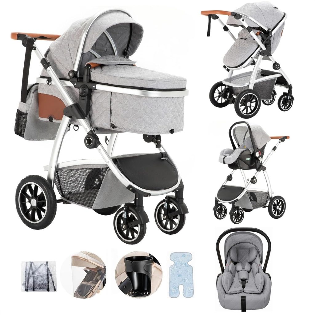 Baby Stroller 3 in 1 with Car Seat, Travel Stroller with Adjustable ...