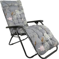 Beenle-Icey Sun Lounger Cushions, 170 * 50cm Thick Replacement Sunbed Cushions Garden Recliner Relaxer Chair Cushion Patterned Non-slip Lounge Chair Pads for Garden Furniture...