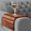 Besto Foldable Sofa Arm Tray | Acacia Wooden Armrest Tray 37.5 x 25cm | Water & Scratch Resistant Armchair Tray | Sofa Armrest Organiser for Drinks, Remote, Snacks, Phone, &...