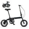 BradOc Adult adolescents folding bike in 12 inch rapid filling system Light frame singlespeed double disc brakes folding bike, for height 110-160cm