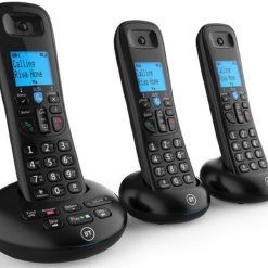 BT 3570 Cordless Landline House Phone with Nuisance Call Blocker, Digital Answer Machine, Trio Handset Pack