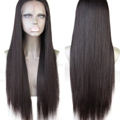Cbwigs Natural Straight Lace Front Wigs 5.5 inch Deep Parting 100% Brazilian Remy Human Hair Wig with Baby Hair and Natural Hairline 130% Density for African American Women (20...