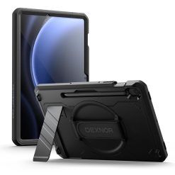Dexnor for Samsung Galaxy Tab S9 FE Tablet Case with 360Â° Rotating Hand Strap & Adjustable Metal Kickstand & Screen Protector & S Pen Holder & Shoulder Strap, Shockproof Rugged...