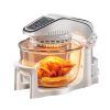 DISHENGZHEN Visual Air Fryer, 10L Large Halogen Infrared Convection Oven with Removable Glass Bowl, Multicooker with Time & Temperature Controls, Roast, Fry, Toast or Crisp