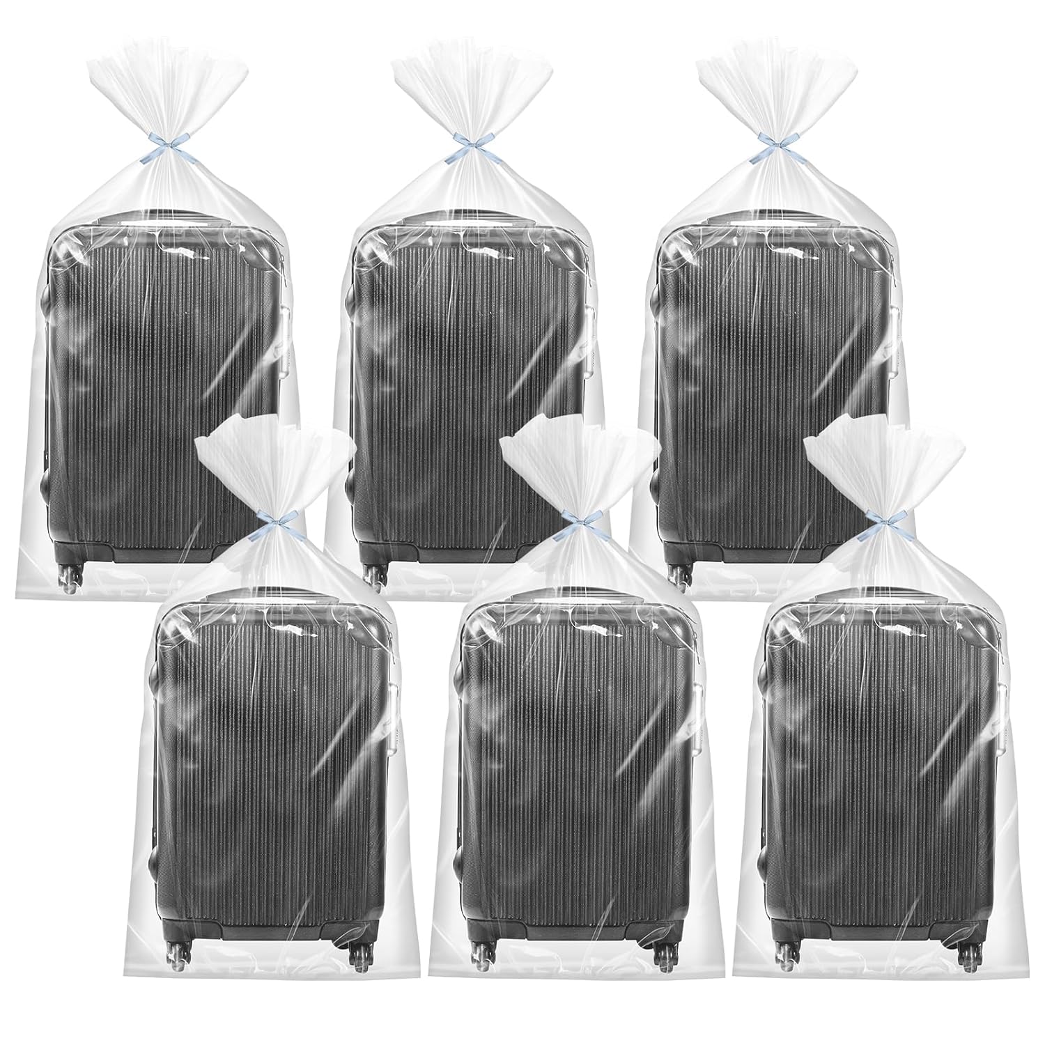 Extra Large Clear Plastic Storage Bags, 6 pcs 100 * 152CM Flat Large Plastic Bags for Luggage, Suitcase, Furniture, Quilts, Plush Toys, Office Chairs