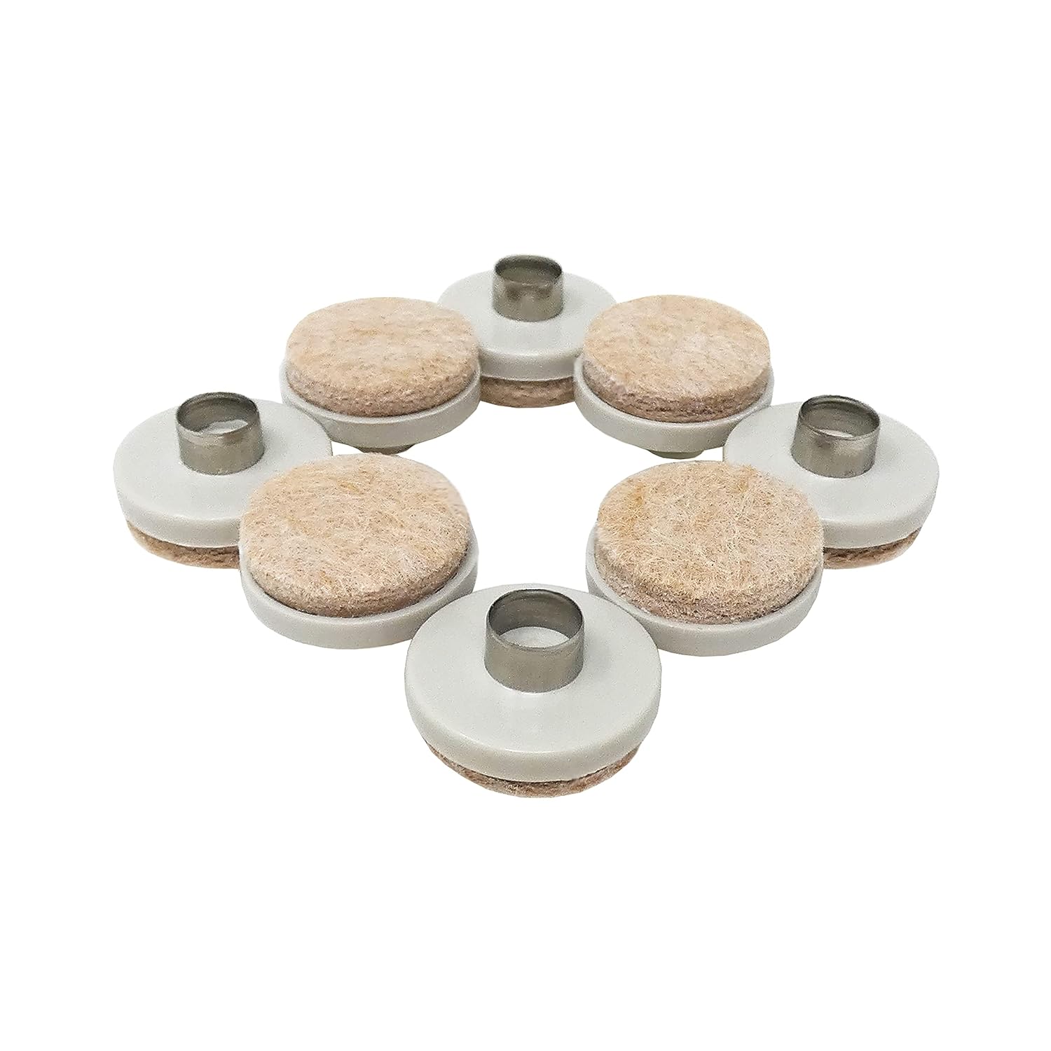 Felt Gard 9934 Nail-in Pads, Beige, 25mm, Set of 8 Pieces