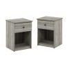 Furinno Tidur Nightstand with One Drawer, Set of 2, French Oak